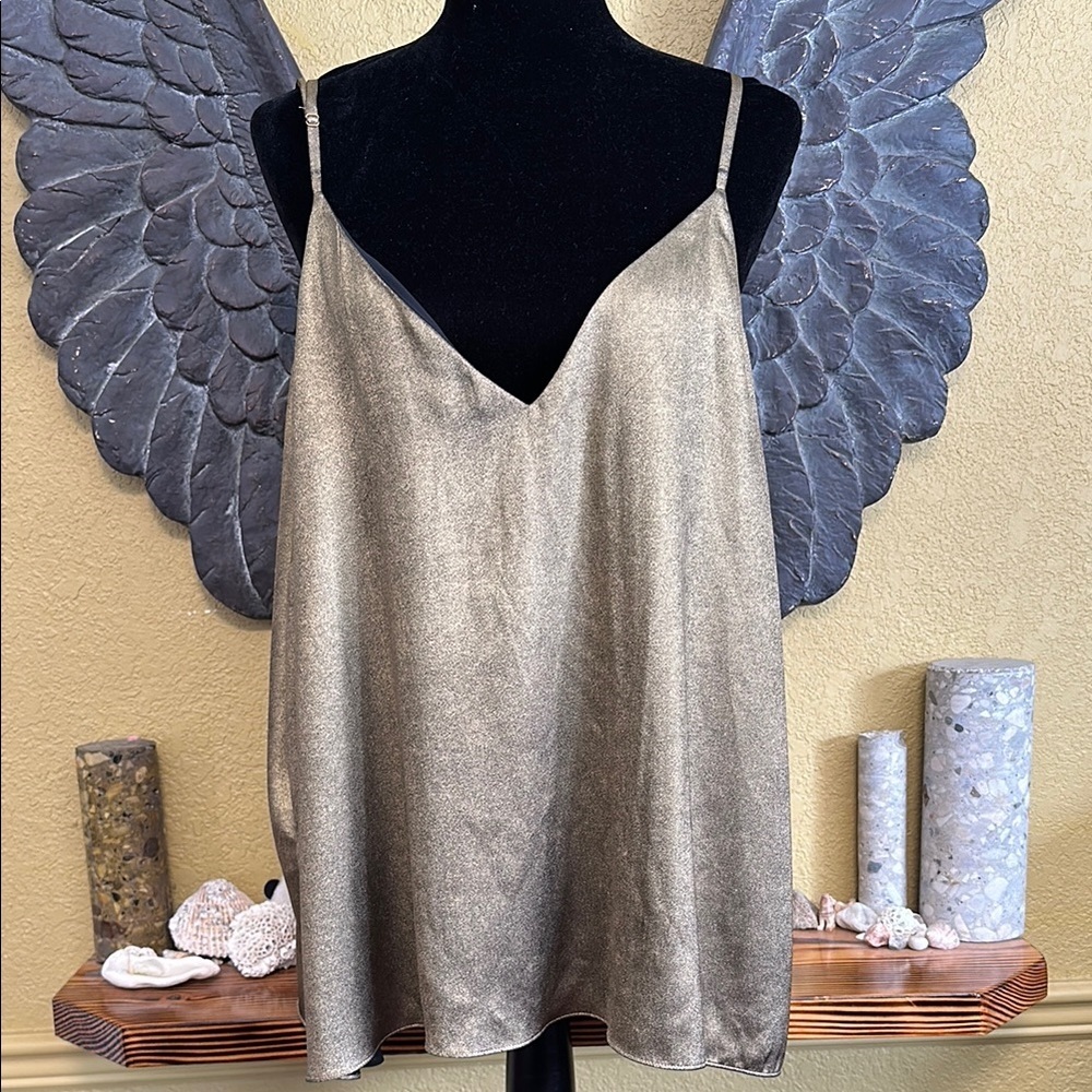 A MTL 1980 Gold Metallic Camisole Top